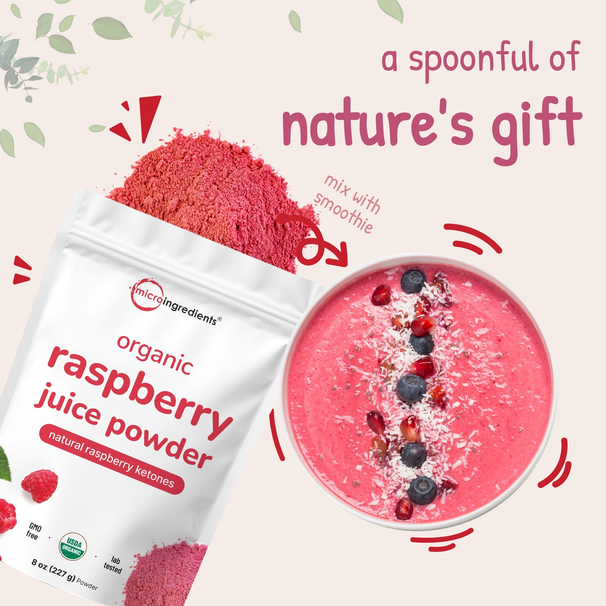 Micro Ingredients Organic Raspberry Juice Powder