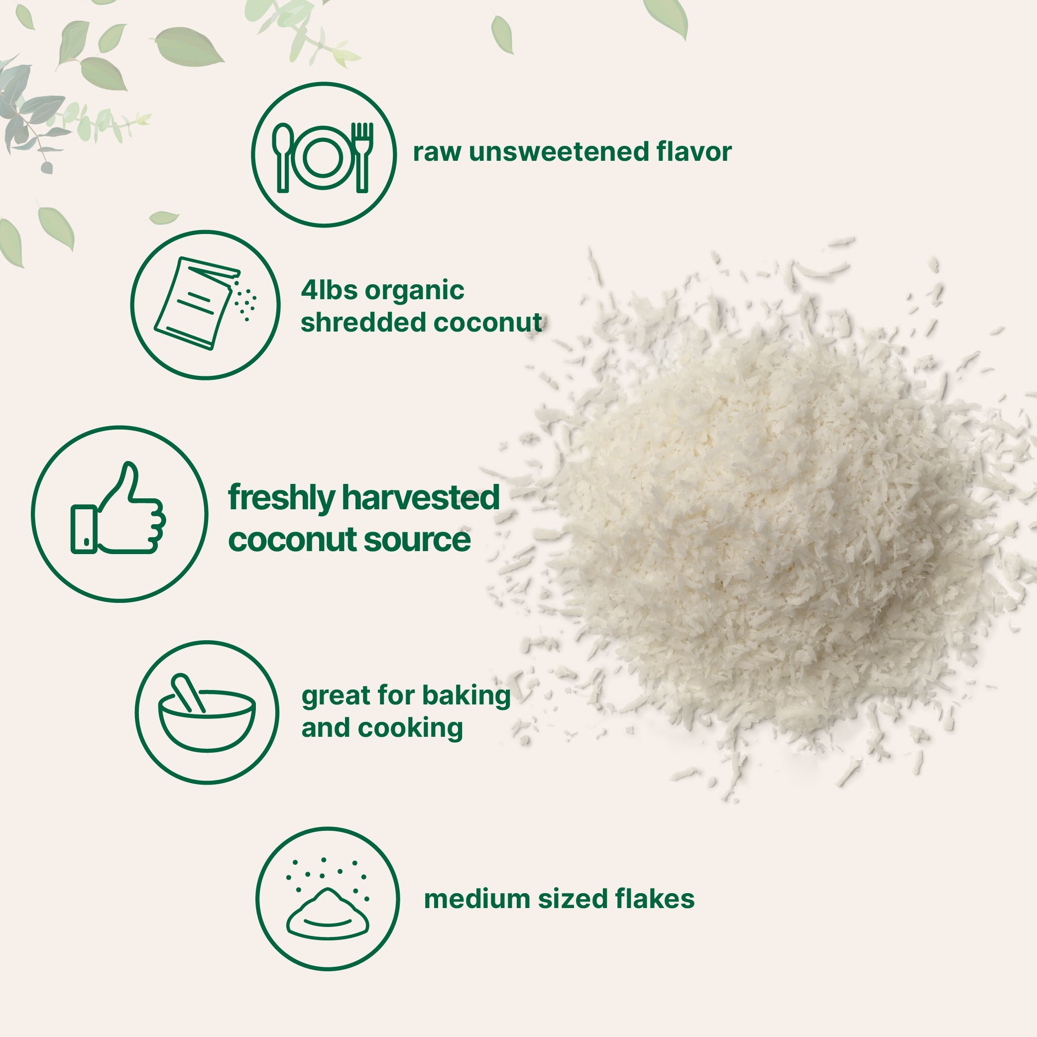 Micro Ingredients Organic Shredded Coconut Flakes, 4lbs
