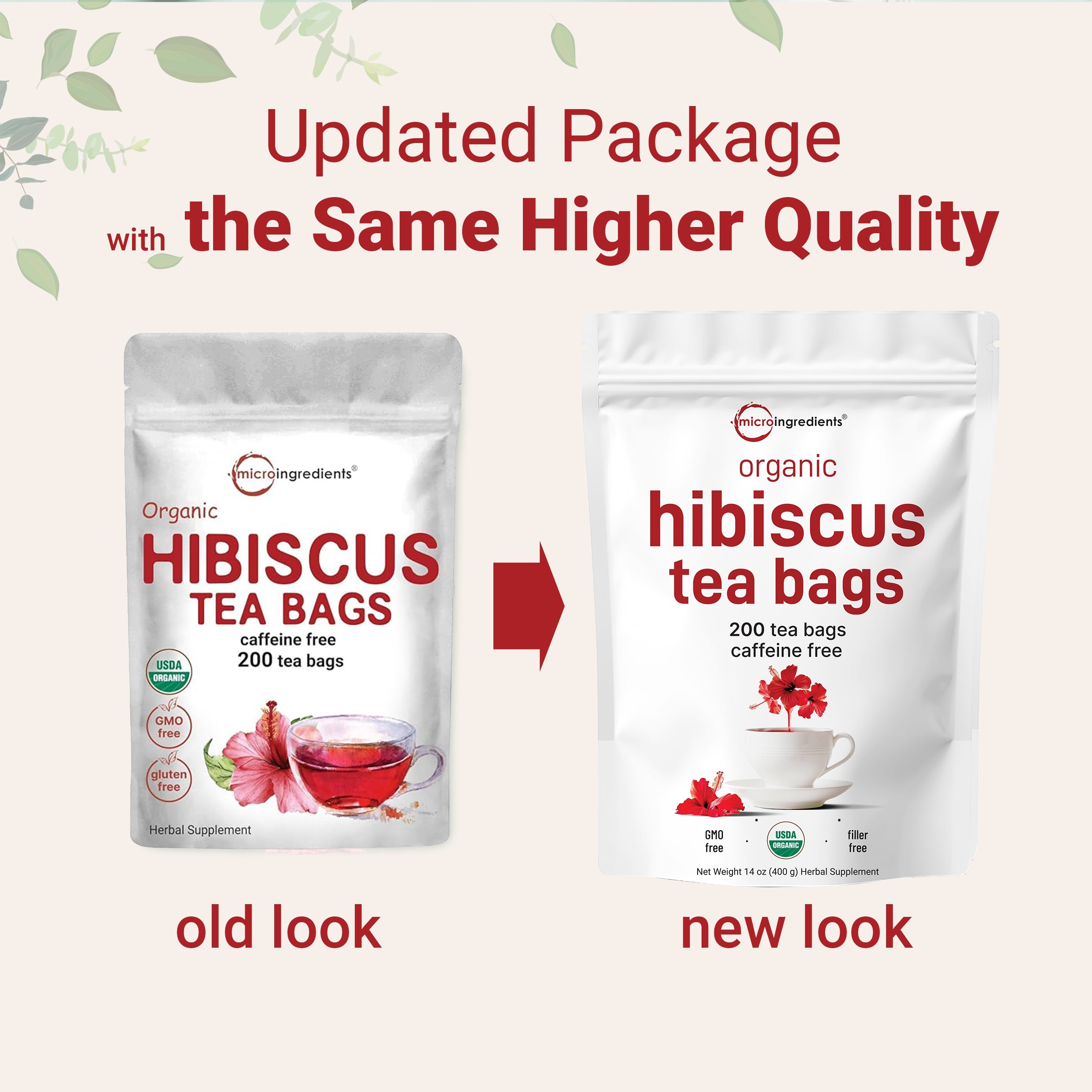 Micro Ingredients Organic Hibiscus Tea, 200 Tea Bags