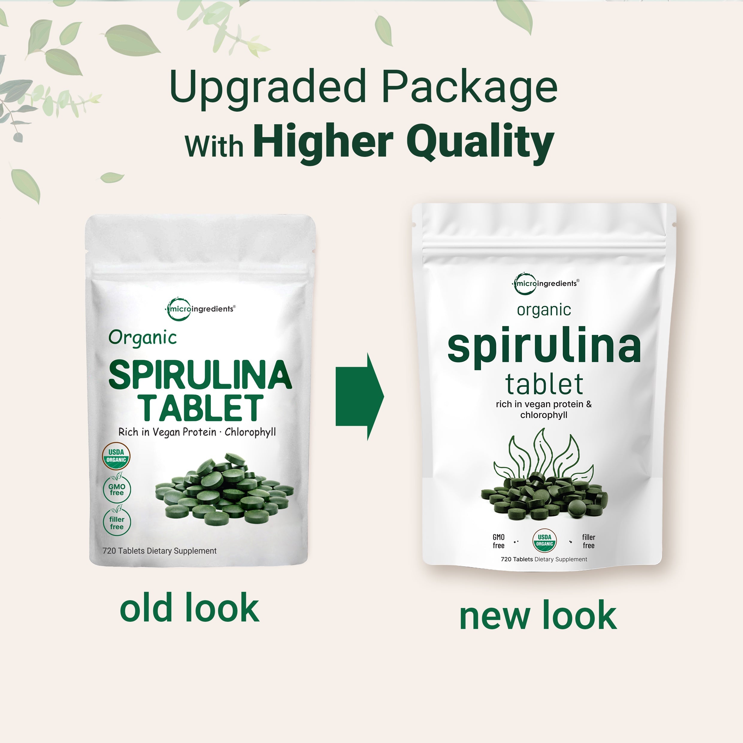 Micro Ingredients Organic Spirulina Tablets 720 Counts