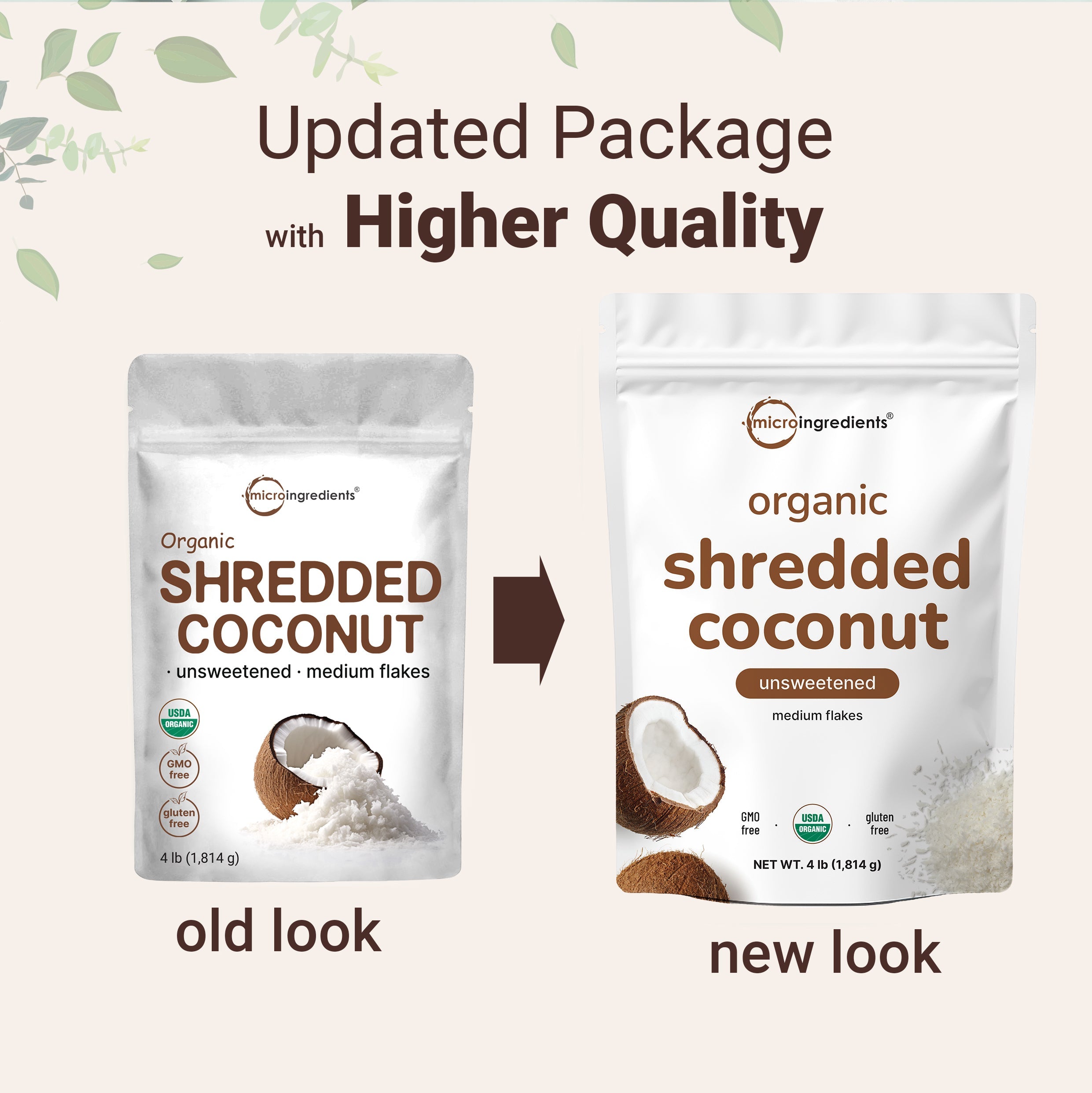 Micro Ingredients Organic Shredded Coconut Flakes, 4lbs