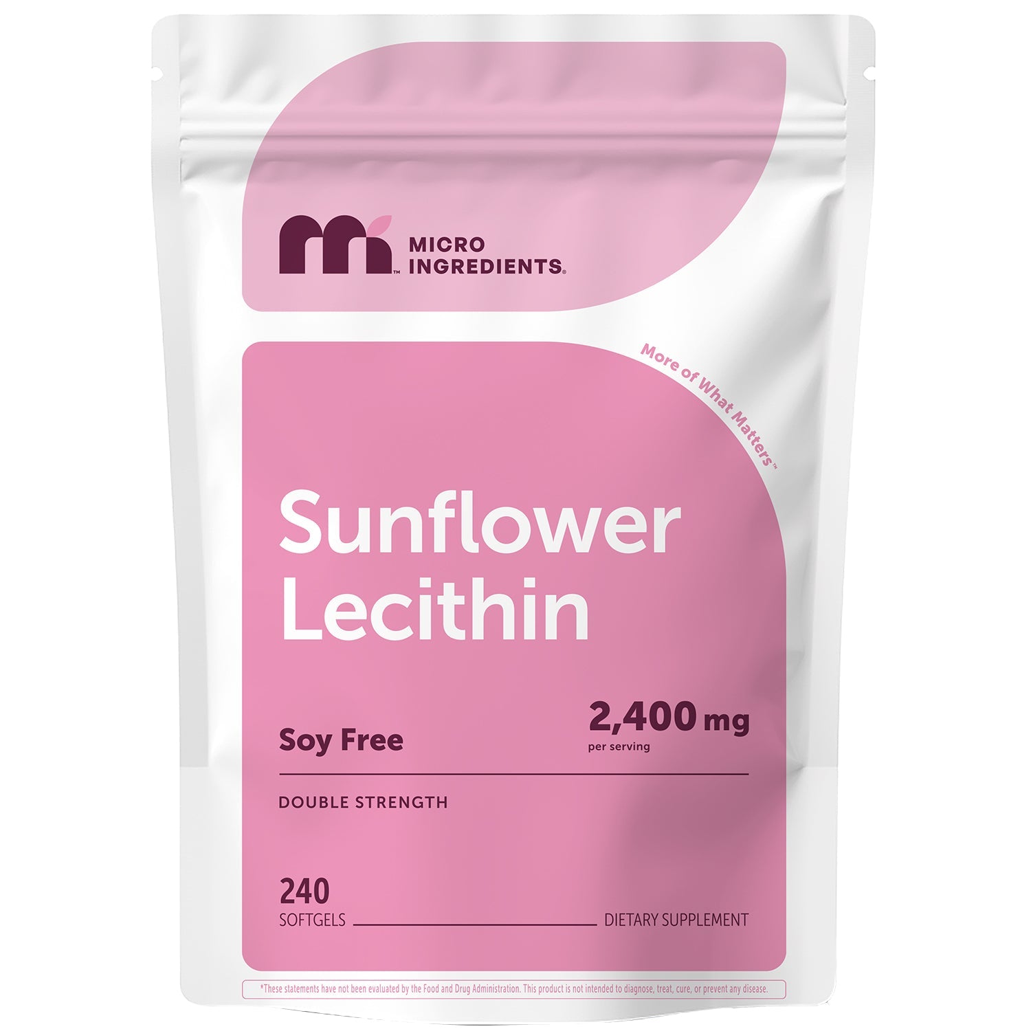 Micro Ingredients Sunflower Lecithin 2400mg, 240 Softgels