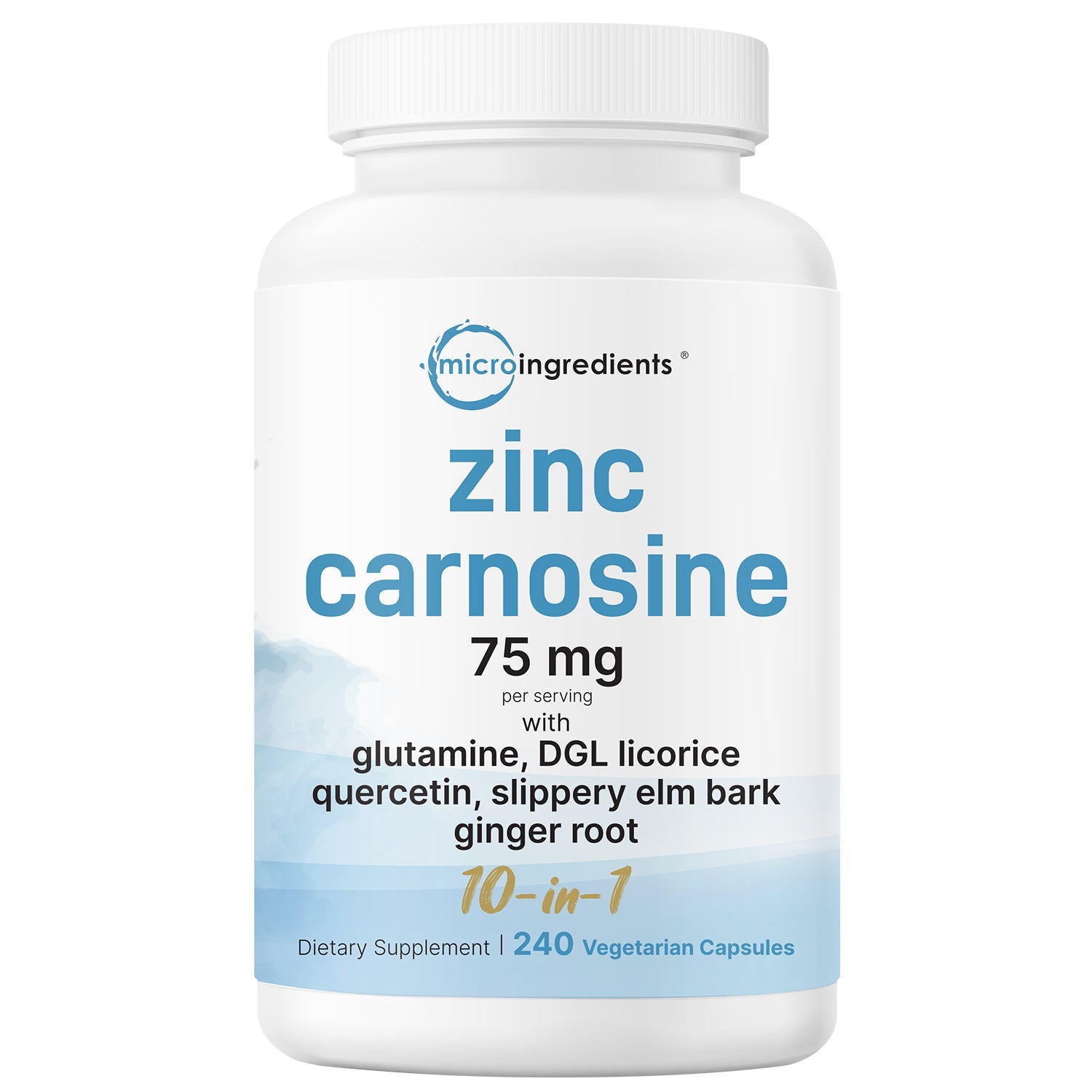 Micro Ingredients Zinc Carnosine 75mg, 240 Veggie Capsules