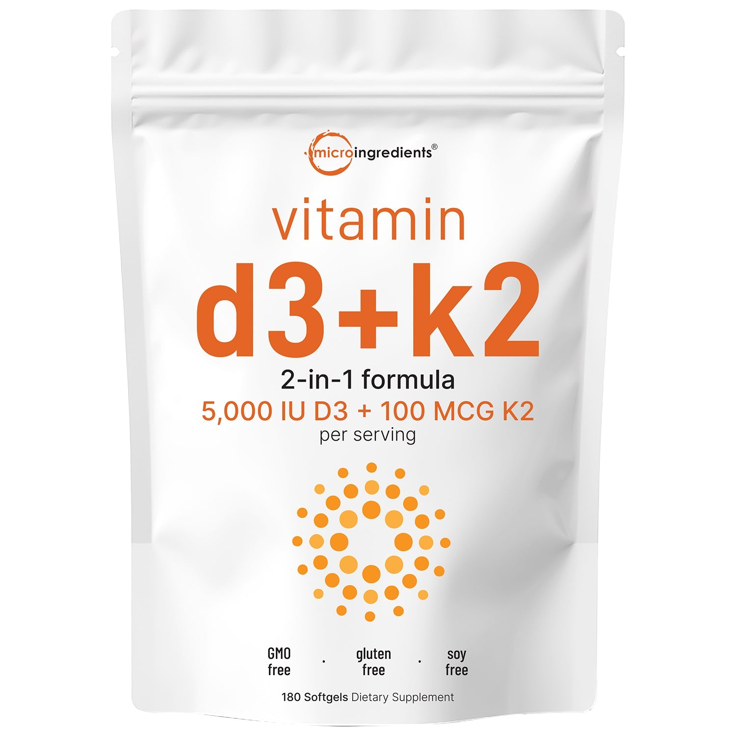 Micro Ingredients Vitamin D3 K2 Softgels 5000IU