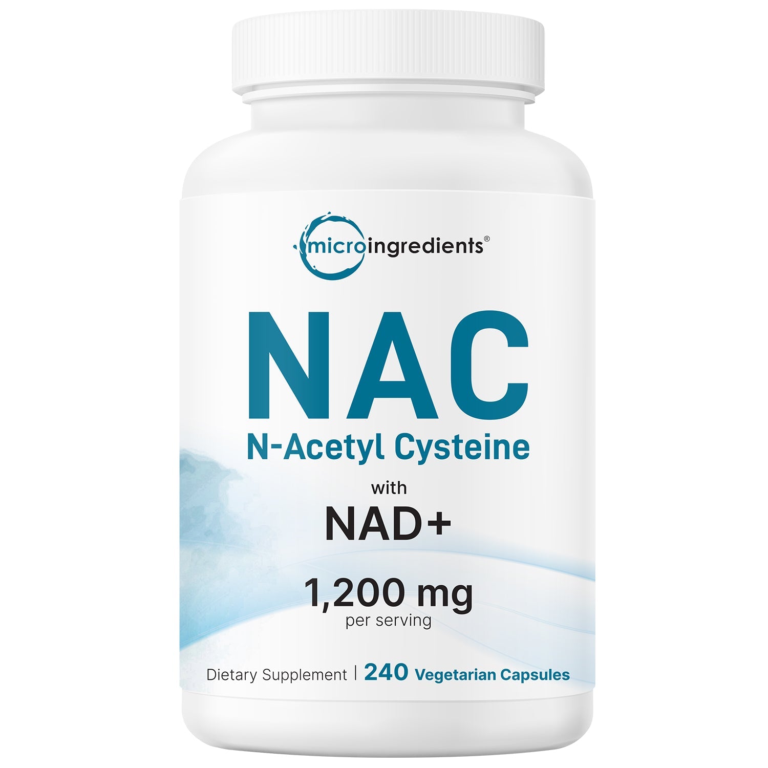 Micro Ingredients NAC with NAD+ 1200mg, 240 Vegetarian Capsules